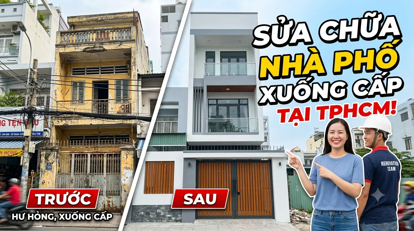 Sửa chữa nhà phố bị hư hỏng xuống cấp tại TPHCM