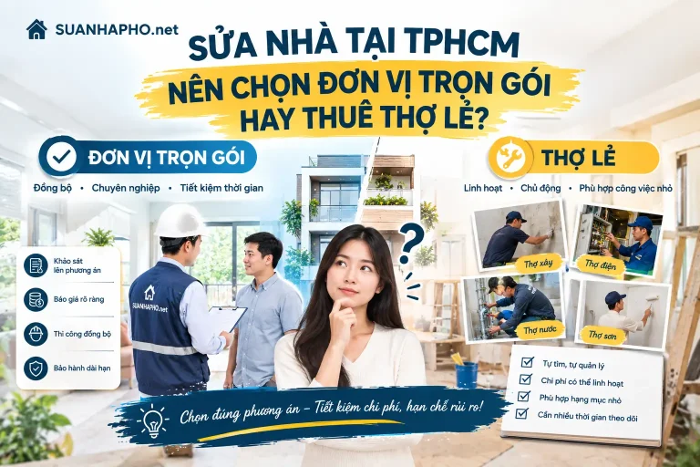 Sửa nhà tại TPHCM nên chọn đơn vị trọn gói hay thuê thợ lẻ?