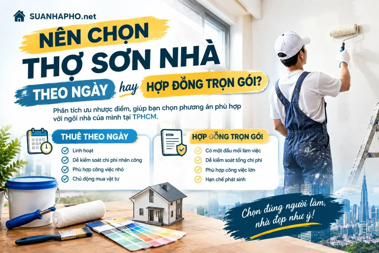Nên chọn thợ sơn nhà theo ngày hay hợp đồng trọn gói?