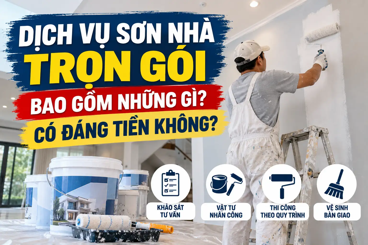 Dịch vụ sơn nhà trọn gói bao gồm những gì? Có đáng tiền không?