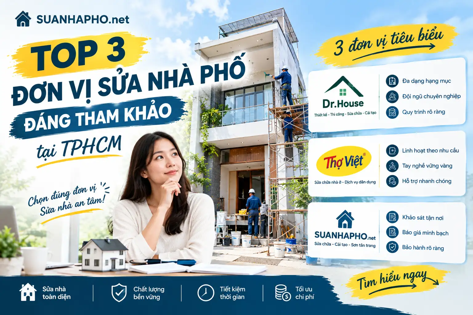 Top 3 đơn vị sửa nhà phố đáng tham khảo tại TPHCM